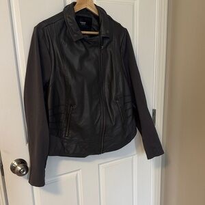 Torrid Black/Grey Leather Jacket